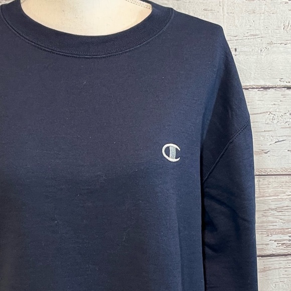 CHAMPION Sweatshirt Crewneck Navy Blue-Medium - Picture 2 of 3